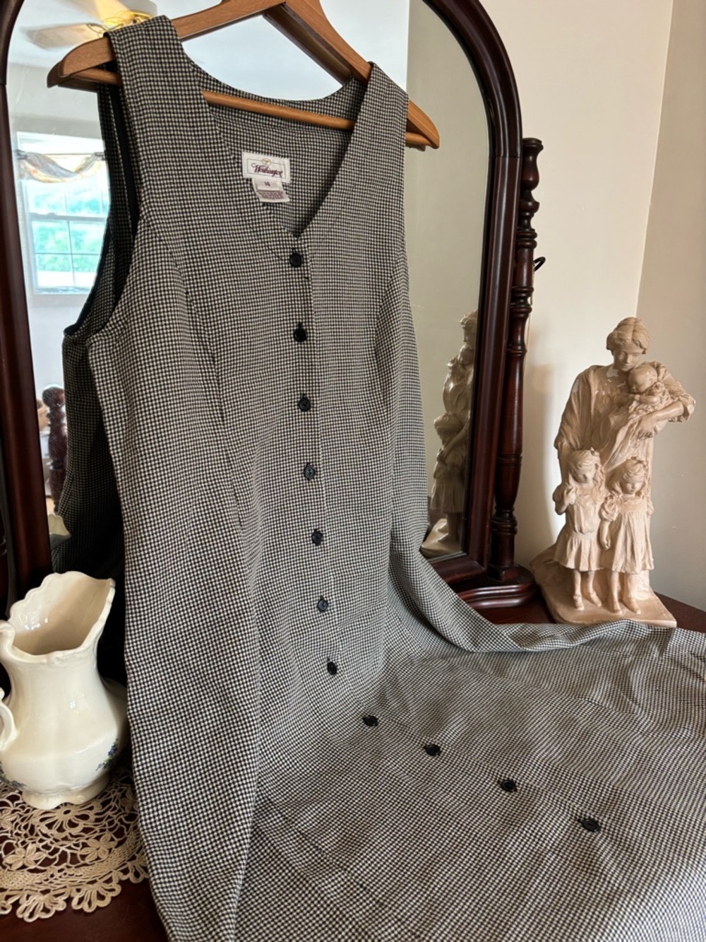 Vintage Worthington Black and White Houndstooth Dress Size 14
